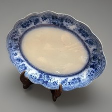 Antique Victorian Johnson Brothers Montana Flow-blue turkey Serving platter Engl