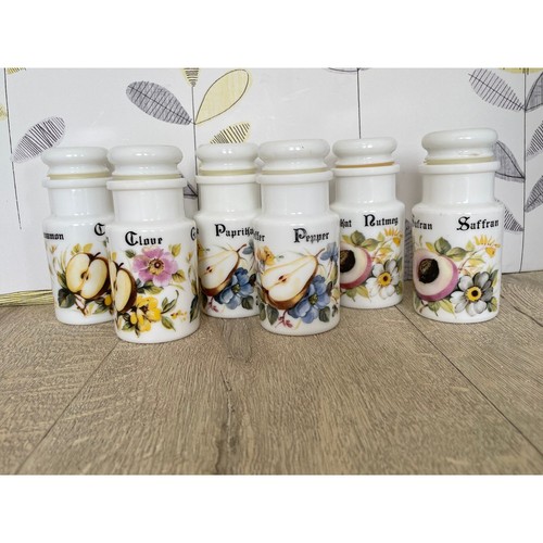 Glass spice jar set - , six