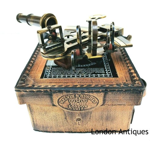 Antique sextant leather box - antique, &