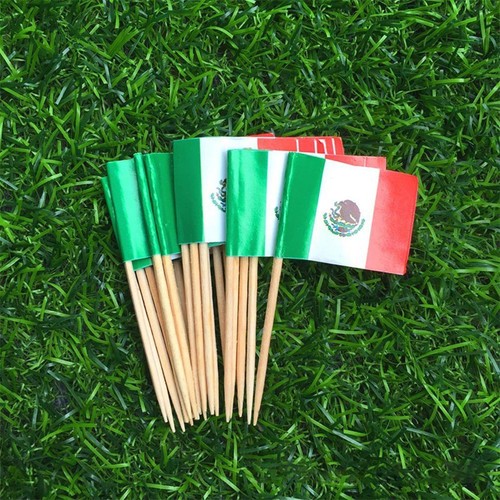 100pcs mexican flag toothpicks - flag,