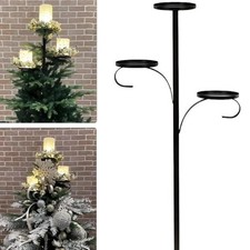 Black Triple Tree Topper,Tree Topper Candle Holder,Candelabra Tree Topper