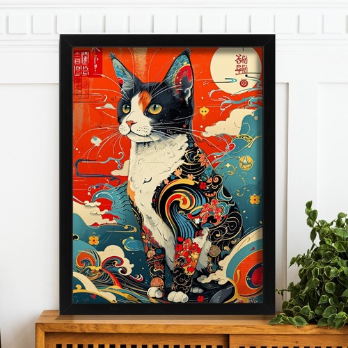 Oriental cat wall - cat,
