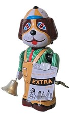 DOG NEWS PAPER SELLER  MODEL MS 362 TINPLATE CLOCKWORK VINTAGE STYLE Toy Boxed