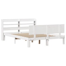 Bed Frame with Headboard Bed Base Mattress Foundation Solid Wood Pine vidaXL