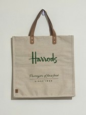 Harrods Food Halls Jute Bags Tote Bag Supermarket Grocery London Luxury Store UK