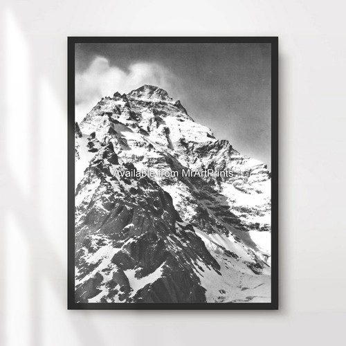 Black white mountains art - white,