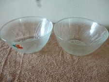 2 x 28cm Duralex Glass Bowls. Sweetcorn & Wheat Pattern