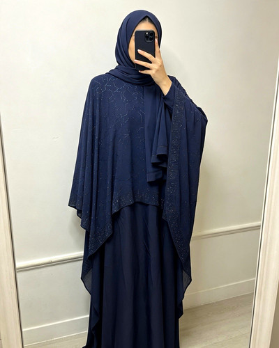 Elegant navy blue - , abaya