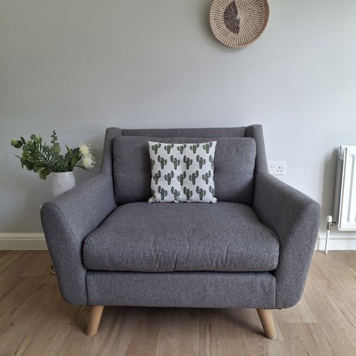 Grey halston snuggler - halston, chair