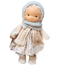 Handmade Waldorf Doll, 11 inch Knitted Plush Stuffed Toy Christmas Birthday Gift
