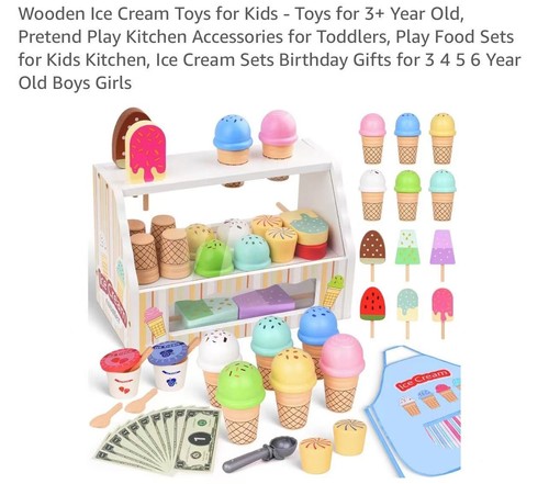 Wooden ice cream toys - cream, kids