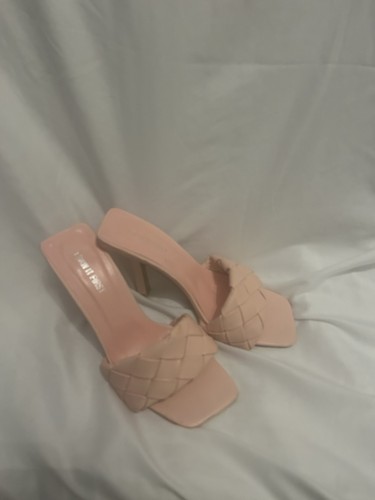 Nude square toe woven strap - square,