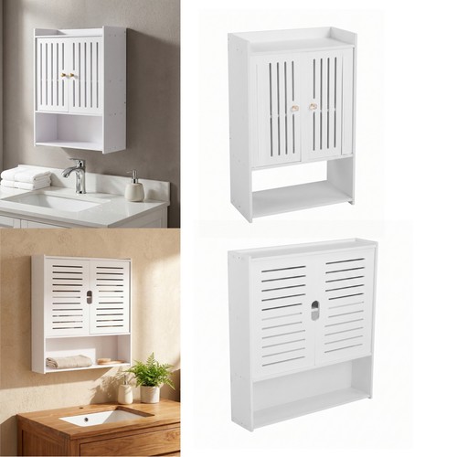 White wall mounted bathroom - white,