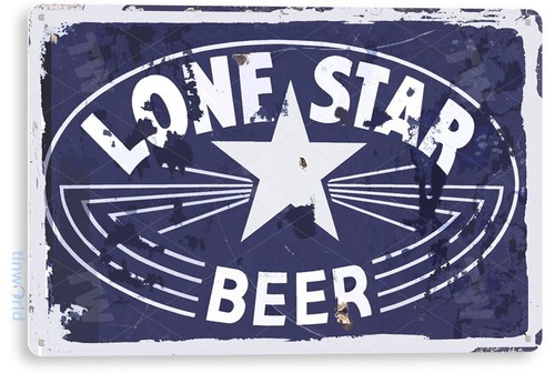 Tin sign lone - tin, star