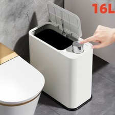 16L Bathroom Bin Push Lid Top