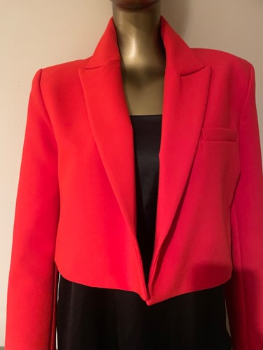 Zara red cropped festive - red,