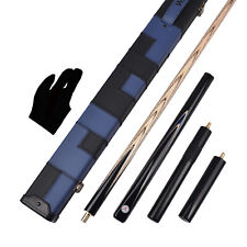 WAYMARK 57" 9.5mm 18.5oz 3/4 Snooker Cue & Case Ebony Blue Handmade Snooker Cues