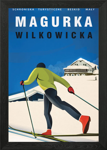 Cross country skiing - , framed