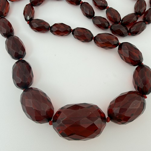 Vintage faceted cherry amber - cherry,