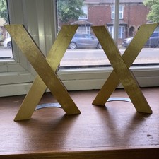 Pair skribent IKEA Bookends Wooden Birch 'X' Bookstands - decor, library, books