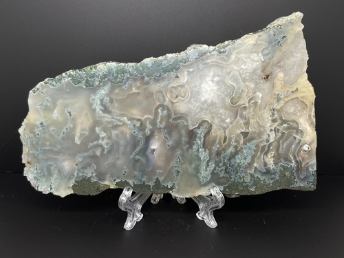 Moss agate geode slab - agate, slab/slice