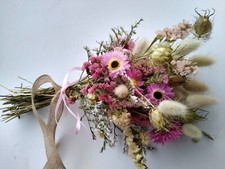 Pink Daisy Dried Flower bouquet, Posy, dried flower gift, UK grown, 30cm x 20cm