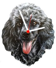 Black Poodle Clock- Black
