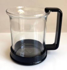Vintage Bodum Brazil Tea Glass Mug With Black Plastic Handle Made Switzerland