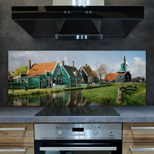 Glass kitchen splashback - kitchen, tile