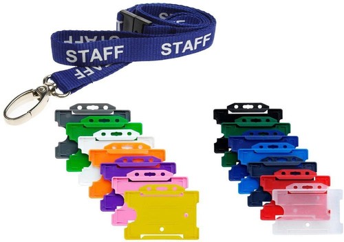 Blue staff lanyard with - blue,