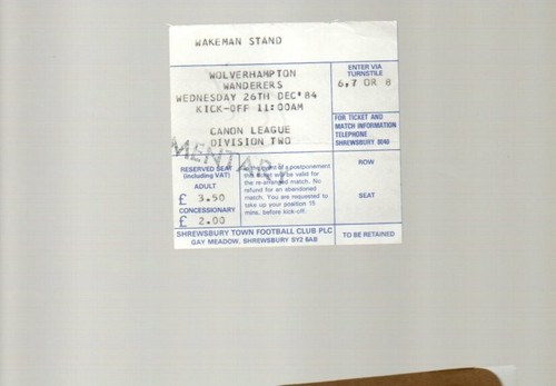 Used ticket shrewsbury - -,