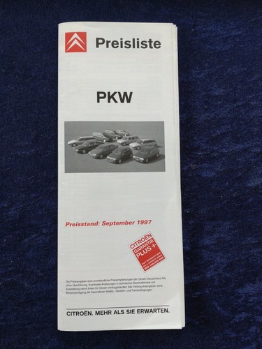 Citroen price list 1997 - list, 09.1997