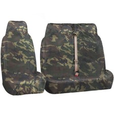 FOR VW TRANSPORTER T4 1990-2003 -HEAVY DUTY GREEN CAMOUFLAGE VAN SEAT COVERS 2+1