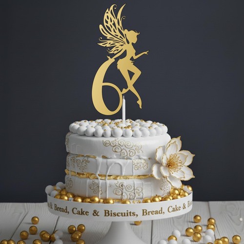 Personalised fairy cake topper - fairy,