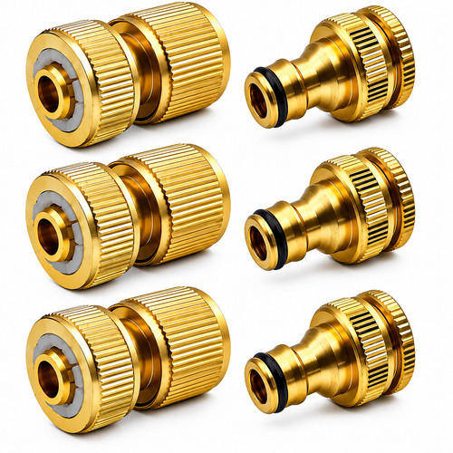 6pcs brass garden hose - brass,