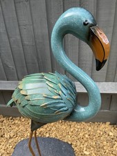 Grey Metal Heron Garden