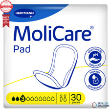 30 x MoliCare Pad Unisex Incontinence Pad - 3 Drops - 1 Pack of 30 - 481ml