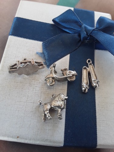 Silver charms poodle dog - poodle,