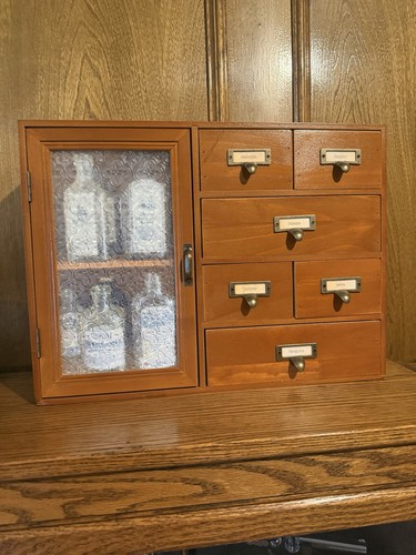 Retro pine apothecary cabinet - pine,
