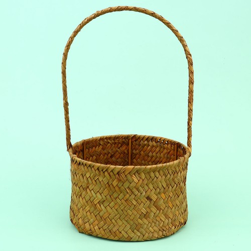 Orange straw woven storage - orange,