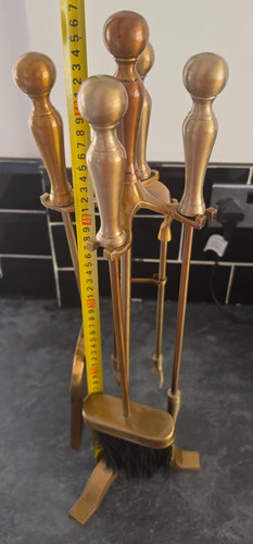 Vintage style brass fire - brass, side