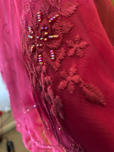 Women wine fllral beaded - wine,