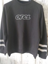 Boohoo Man OFCL Men's Sweatshirt M Black With Refective Pipping Logo Arm Bands.