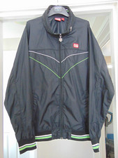 Early Vintage Retro Onitsuka Tiger Track Jacket Full Zip size L Black with bands