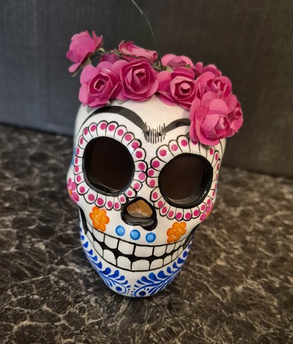 Ceramic sugar skull hand - ceramic,