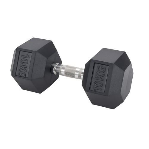 10kg rubber hex - hex, dumbbell