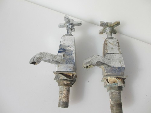 Antique chromed brass taps - antique,