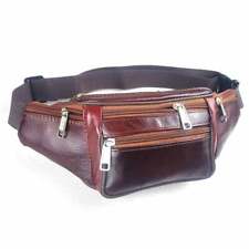 Bum Bag Leather Fanny Pack Unisex  Money Pouch Sports Travel Waist Belt Wallet