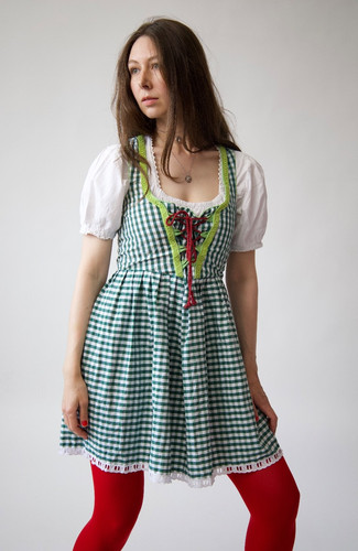 Vintage gingham dirndl - gingham,