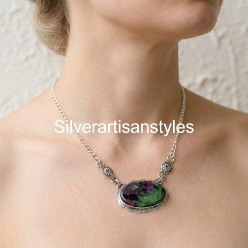 Ruby zoisite gemstone pendant - zoisite,